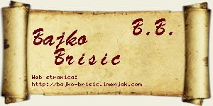 Bajko Brisić vizit kartica